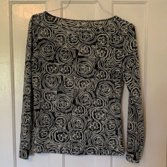 Norma Kamali Black and White Long Sleeve Top - Picture 1 of 3
